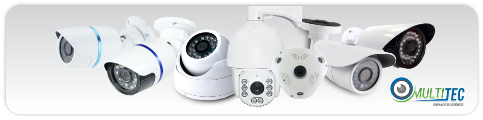 Diferentes modelos de câmeras de segurança